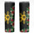 Hawaii and Philippines Together Skinny Tumbler Hibiscus Flower and Sun Badge Polynesian Pattern Coloful