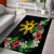 Tropical Hawaii and Philippines Area Rug Kanaka Maoli and Sun Badge Batok Tattoo Colorful