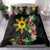 Tropical Hawaii and Philippines Bedding Set Kanaka Maoli and Sun Badge Batok Tattoo Colorful