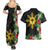Tropical Hawaii and Philippines Couples Matching Summer Maxi Dress and Hawaiian Shirt Kanaka Maoli and Sun Badge Batok Tattoo Colorful