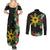 Tropical Hawaii and Philippines Couples Matching Summer Maxi Dress and Long Sleeve Button Shirt Kanaka Maoli and Sun Badge Batok Tattoo Colorful