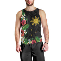 Tropical Hawaii and Philippines Men Tank Top Kanaka Maoli and Sun Badge Batok Tattoo Colorful