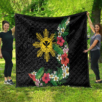 Tropical Hawaii and Philippines Quilt Kanaka Maoli and Sun Badge Batok Tattoo Colorful