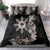 Tropical Hawaii and Philippines Bedding Set Kanaka Maoli and Sun Badge Batok Tattoo Grayscale