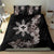 Tropical Hawaii and Philippines Bedding Set Kanaka Maoli and Sun Badge Batok Tattoo Grayscale