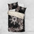 Tropical Hawaii and Philippines Bedding Set Kanaka Maoli and Sun Badge Batok Tattoo Grayscale