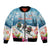 New Zealand Merry Christmas Bomber Jacket Kiwi Birds Snow Boarding-Vibrant Tropical Flower - Polynesian Pride