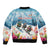 New Zealand Merry Christmas Bomber Jacket Kiwi Birds Snow Boarding-Vibrant Tropical Flower - Polynesian Pride