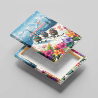 New Zealand Merry Christmas Canvas Wall Art Kiwi Birds Snow Boarding-Vibrant Tropical Flower - Polynesian Pride