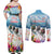 New Zealand Merry Christmas Couples Matching Off Shoulder Maxi Dress and Long Sleeve Button Shirt Kiwi Birds Snow Boarding-Vibrant Tropical Flower - Polynesian Pride