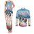 New Zealand Merry Christmas Couples Matching Tank Maxi Dress and Long Sleeve Button Shirt Kiwi Birds Snow Boarding-Vibrant Tropical Flower - Polynesian Pride