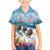 New Zealand Merry Christmas Family Matching Off The Shoulder Long Sleeve Dress and Hawaiian Shirt Kiwi Birds Snow Boarding-Vibrant Tropical Flower - Polynesian Pride