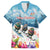 New Zealand Merry Christmas Family Matching Off Shoulder Maxi Dress and Hawaiian Shirt Kiwi Birds Snow Boarding-Vibrant Tropical Flower - Polynesian Pride