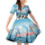 New Zealand Merry Christmas Family Matching Off Shoulder Short Dress and Hawaiian Shirt Kiwi Birds Snow Boarding-Vibrant Tropical Flower - Polynesian Pride