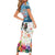 New Zealand Merry Christmas Family Matching Short Sleeve Bodycon Dress and Hawaiian Shirt Kiwi Birds Snow Boarding-Vibrant Tropical Flower - Polynesian Pride