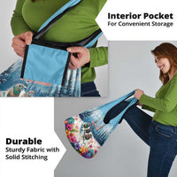 New Zealand Merry Christmas Grocery Bag Kiwi Birds Snow Boarding-Vibrant Tropical Flower - Polynesian Pride