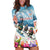 New Zealand Merry Christmas Hoodie Dress Kiwi Birds Snow Boarding-Vibrant Tropical Flower - Polynesian Pride