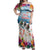 New Zealand Merry Christmas Off Shoulder Maxi Dress Kiwi Birds Snow Boarding-Vibrant Tropical Flower - Polynesian Pride
