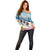 New Zealand Merry Christmas Off Shoulder Sweater Kiwi Birds Snow Boarding-Vibrant Tropical Flower - Polynesian Pride