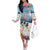 New Zealand Merry Christmas Off The Shoulder Long Sleeve Dress Kiwi Birds Snow Boarding-Vibrant Tropical Flower - Polynesian Pride