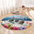 New Zealand Merry Christmas Round Carpet Kiwi Birds Snow Boarding-Vibrant Tropical Flower - Polynesian Pride