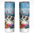 New Zealand Merry Christmas Skinny Tumbler Kiwi Birds Snow Boarding-Vibrant Tropical Flower - Polynesian Pride