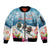 New Zealand Merry Christmas Sleeve Zip Bomber Jacket Kiwi Birds Snow Boarding-Vibrant Tropical Flower - Polynesian Pride