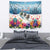 New Zealand Merry Christmas Tapestry Kiwi Birds Snow Boarding-Vibrant Tropical Flower - Polynesian Pride