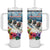 New Zealand Merry Christmas Tumbler With Handle Kiwi Birds Snow Boarding-Vibrant Tropical Flower - Polynesian Pride