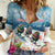 New Zealand Merry Christmas Women Casual Shirt Kiwi Birds Snow Boarding-Vibrant Tropical Flower - Polynesian Pride