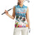 New Zealand Merry Christmas Women Sleeveless Polo Shirt Kiwi Birds Snow Boarding-Vibrant Tropical Flower - Polynesian Pride