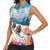New Zealand Merry Christmas Women Sleeveless Polo Shirt Kiwi Birds Snow Boarding-Vibrant Tropical Flower - Polynesian Pride