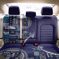 Samoan Siapo Art Tattoo Polynesian Pattern Back Car Seat Cover Navy Color - Polynesian Pride