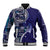 Samoan Siapo Art Tattoo Polynesian Pattern Baseball Jacket Navy Color - Polynesian Pride