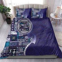 Samoan Siapo Art Tattoo Polynesian Pattern Bedding Set Navy Color - Polynesian Pride