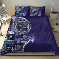 Samoan Siapo Art Tattoo Polynesian Pattern Bedding Set Navy Color - Polynesian Pride