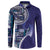 Samoan Siapo Art Tattoo Polynesian Pattern Button Sweatshirt Navy Color - Polynesian Pride