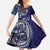 Samoan Siapo Art Tattoo Polynesian Pattern Family Matching Long Sleeve Bodycon Dress and Hawaiian Shirt Navy Color - Polynesian Pride