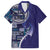 Samoan Siapo Art Tattoo Polynesian Pattern Family Matching Short Sleeve Bodycon Dress and Hawaiian Shirt Navy Color - Polynesian Pride