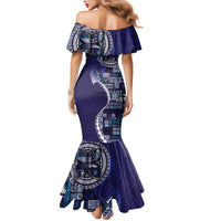 Samoan Siapo Art Tattoo Polynesian Pattern Mermaid Dress Navy Color - Polynesian Pride