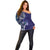 Samoan Siapo Art Tattoo Polynesian Pattern Off Shoulder Sweater Navy Color - Polynesian Pride