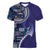Samoan Siapo Art Tattoo Polynesian Pattern Women V-Neck T-Shirt Navy Color - Polynesian Pride