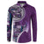 Samoan Siapo Art Tattoo Polynesian Pattern Button Sweatshirt Purple Color - Polynesian Pride