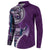 Samoan Siapo Art Tattoo Polynesian Pattern Button Sweatshirt Purple Color - Polynesian Pride