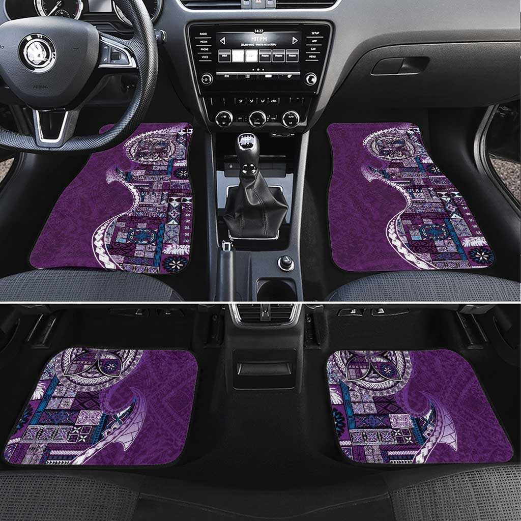 Samoan Siapo Art Tattoo Polynesian Pattern Car Mats Purple Color - Polynesian Pride