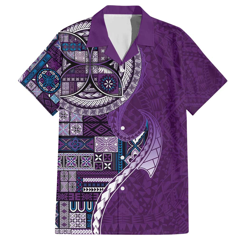 Samoan Siapo Art Tattoo Polynesian Pattern Hawaiian Shirt Purple Color - Polynesian Pride