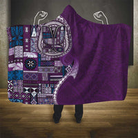 Samoan Siapo Art Tattoo Polynesian Pattern Hooded Blanket Purple Color - Polynesian Pride