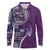 Samoan Siapo Art Tattoo Polynesian Pattern Long Sleeve Polo Shirt Purple Color - Polynesian Pride