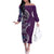 Samoan Siapo Art Tattoo Polynesian Pattern Off The Shoulder Long Sleeve Dress Purple Color - Polynesian Pride