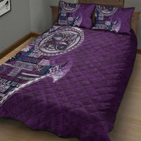 Samoan Siapo Art Tattoo Polynesian Pattern Quilt Bed Set Purple Color - Polynesian Pride